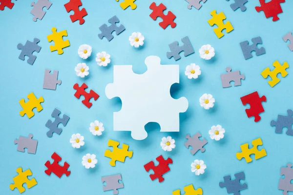 Wereld Autisme Bewustmakingsdag Maand Concept Creatief Ontwerp Voor April Kleurenpuzzel — Stockfoto