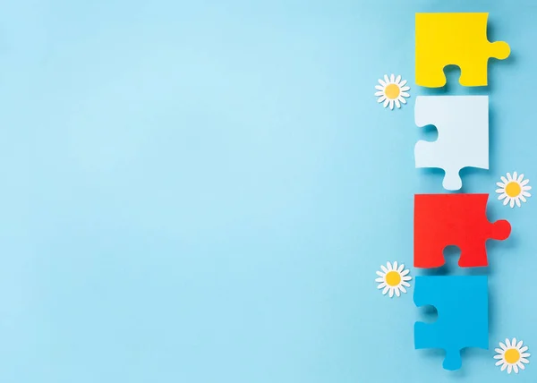 World Autism Awareness Day Month Concept Inglés Diseño Creativo Para — Foto de Stock