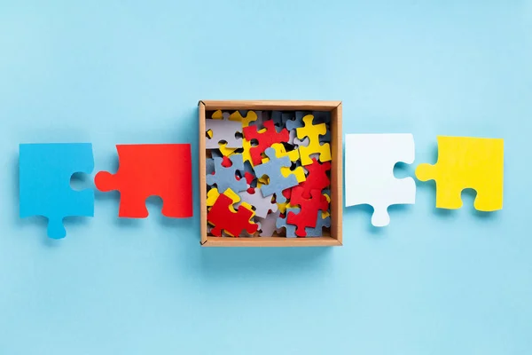 Wereld Autisme Bewustmakingsdag Maand Concept Creatief Ontwerp Voor April Kleurenpuzzel — Stockfoto