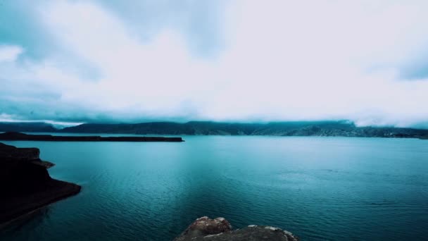 达吉斯坦山区的巨大蓝湖或水库4K — 图库视频影像