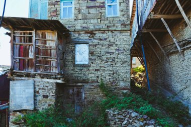 Antik taş kentin sokakları. Dağıstan Aul Kubachi.