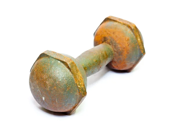 Gamla rostiga dumbell — Stockfoto