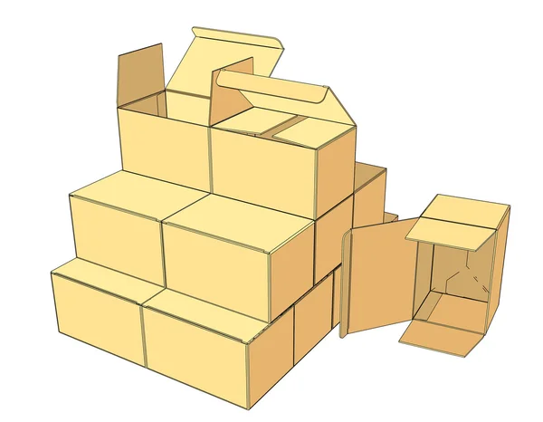 El conjunto de cajas — Vector de stock