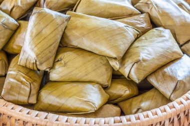 yapışkan pirinç ile muz