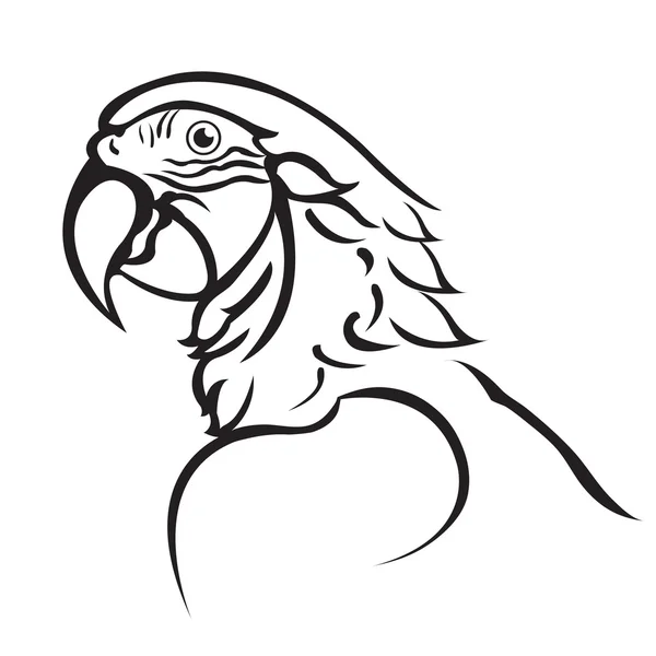 Line art of parrot — Stock Vector