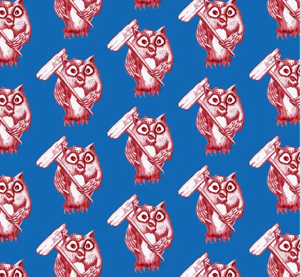 Naadloze patroon voor owl — Stockvector