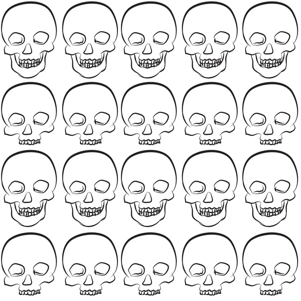 頭蓋骨のシームレスなパターン — ストックベクタ