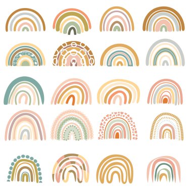 Boho gökkuşağı demeti tasarımı, vektör