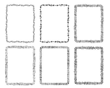 Serbest çizgi, Doodle sınır çizgisi, karalama stilinin çeşitli şekilleri, dekoratif unsurlar, öğretmen klibi, Modelleştirilmiş Çerçeveler için Tuhaf Sınırlar.