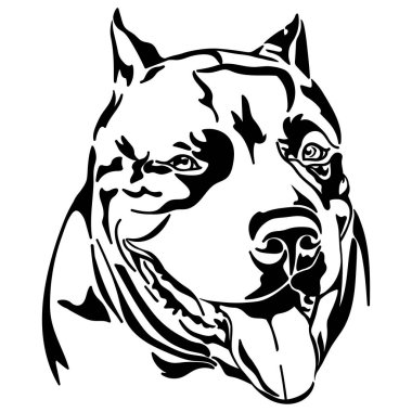 Amerikan Pitbull Terrier köpeği, vektör illüstrasyonu.