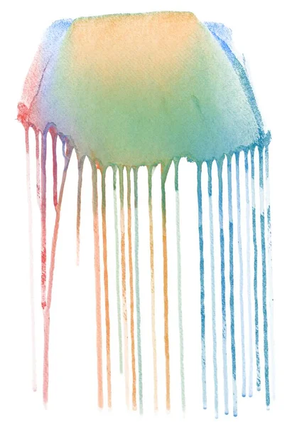 Mancha Degradado Color Abstracto Acuarela Acuarela Aislada Gotea Sobre Fondo — Foto de Stock