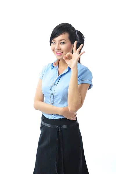 Isolated Asian young confident business woman — Stock Photo, Image