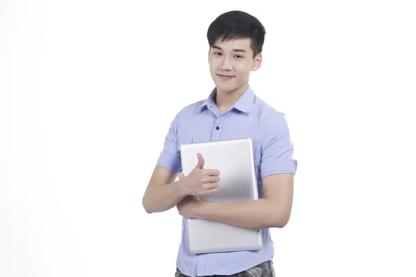 Genç Asyalı yakışıklı öğrenci çocuk portresi