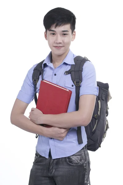 Portret przystojny studentki azjatycki chłopiec — Zdjęcie stockowe