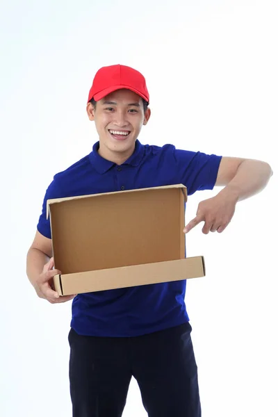 Asiático Jovem Bonito Homem Colarinho Camisa Isolado Branco Fundo Com — Fotografia de Stock