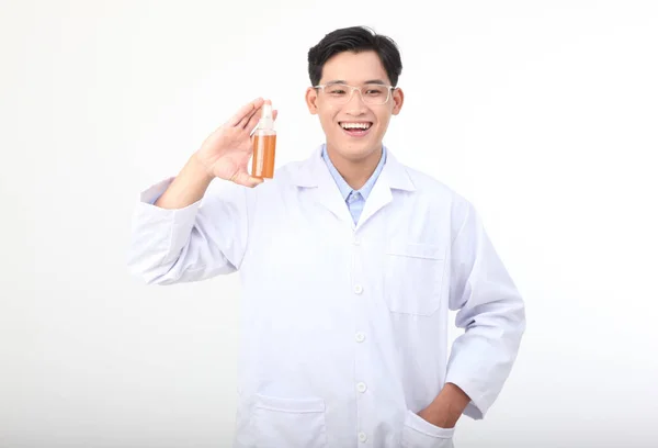 Asiatische Junge Hübsche Medizinische Kinderzimmer Personal Arzt Bluse Mantel Isoliert — Stockfoto