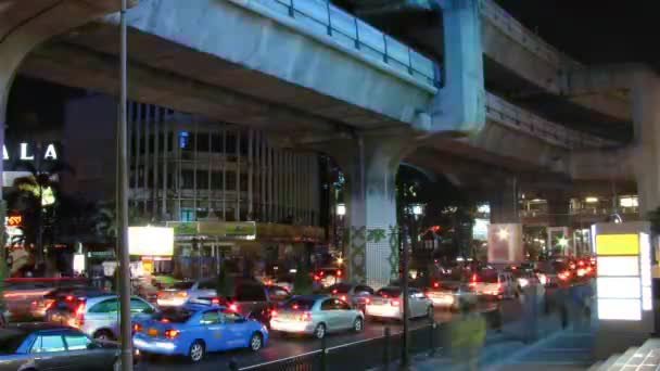 Bangkok lapso de tiempo de tráfico — Vídeo de stock