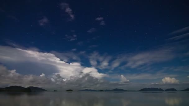 Night sea sky time lapse — Stock Video