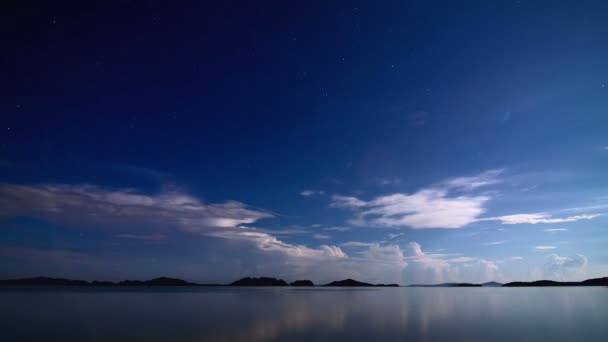 Night sea storm time lapse — Stock Video