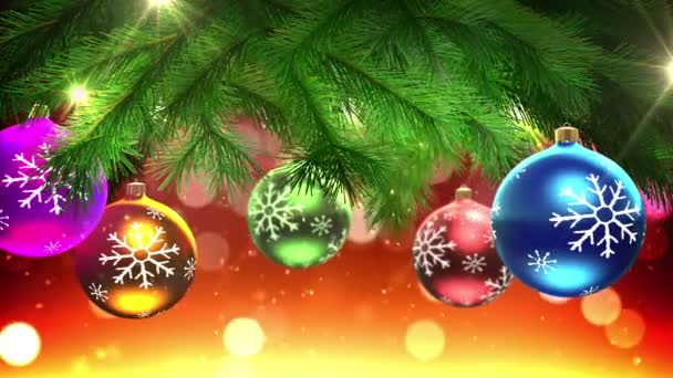 Kerstboom en decorations lus — Stockvideo