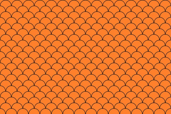 Orange fish scales, mermaid scales, roof tiles repeat pattern background.