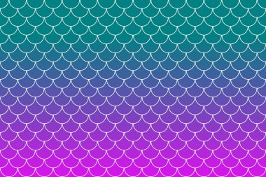 Colorful fish scales, mermaid scales, roof tiles repeat pattern background.