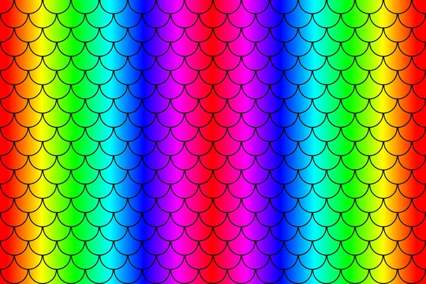 Rainbow fish scales, mermaid scales, roof tiles repeat pattern background.