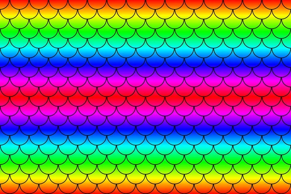 Rainbow Fish Scales Mermaid Scales Roof Tiles Repeat Pattern Background — Fotografia de Stock