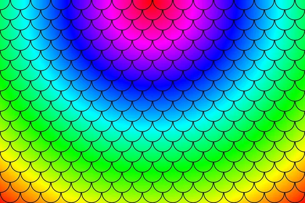 Rainbow fish scales, mermaid scales, roof tiles repeat pattern background.