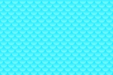 Aqua blue fish scales, mermaid scales, roof tiles repeat pattern background.