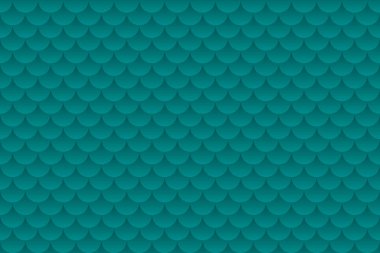 Teal green fish scales, mermaid scales, roof tiles repeat pattern background.