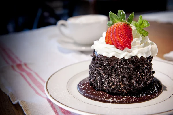 Delicado pastel de chocolate — Foto de Stock