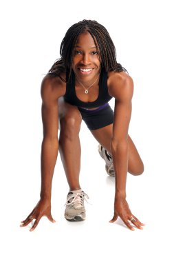 genç kadın koşmaya hazır