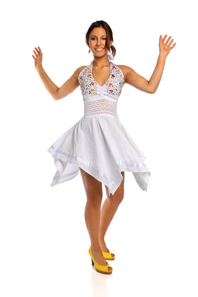 Young Hispanic Woman Dancing — Stock Photo, Image