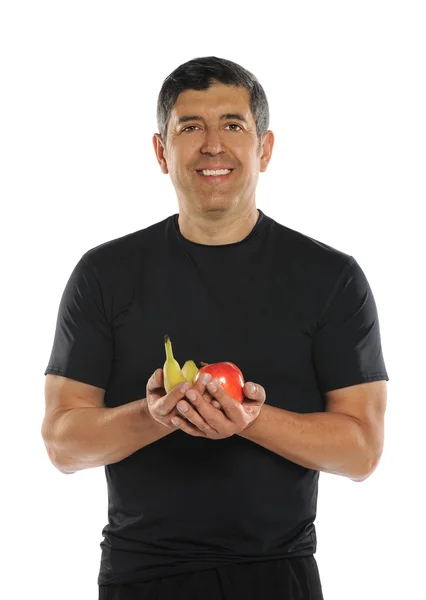 Maturo ispanico uomo holding frutta — Foto Stock