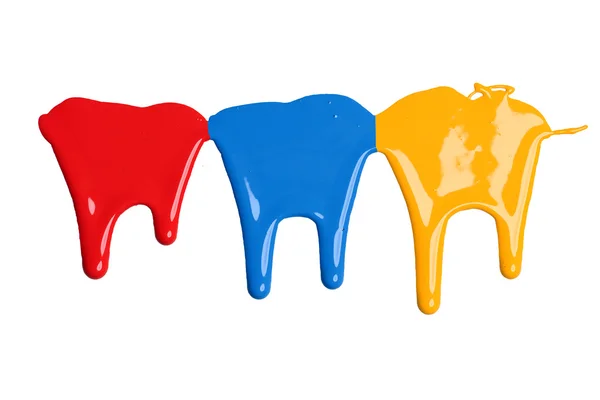 Red, Blue, and Yellow Paint Dripping — Stock Photo, Image