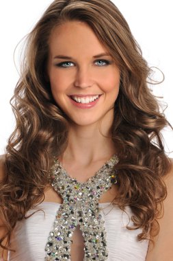 Beyaz elbiseli kadın.