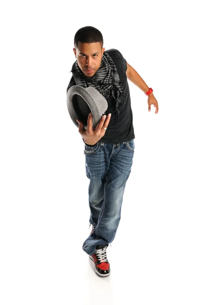 Hip hop danser met hoed — Stockfoto