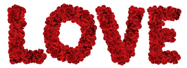 LOVE Made of Roses — Stock Photo, Image