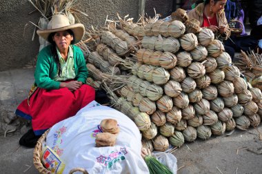 şeker kamışı ürünleri satan kadın