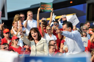 Governors Sarah Palin and Mitt Romney clipart