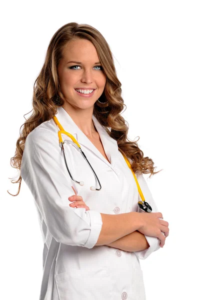 Молодой доктор или медсестра улыбается — стоковое фото