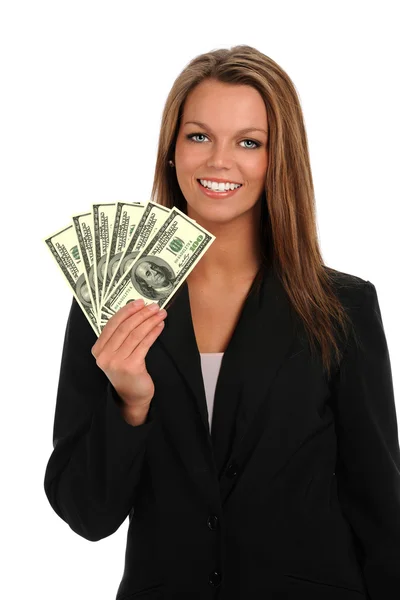 Young Woman Holding Money Royalty Free Stock Photos