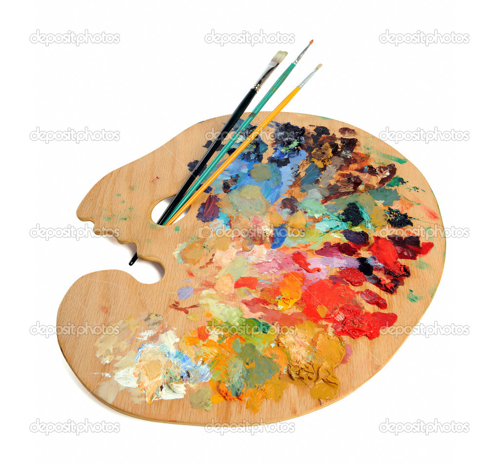 Artist Palette With Paintbrushes