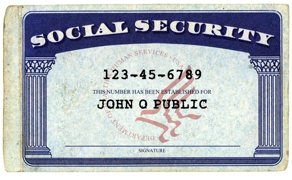 Genérico American Social Security Card —  Fotos de Stock