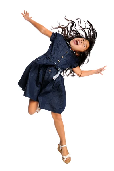 Asian Girl Jumping — Stock Photo, Image