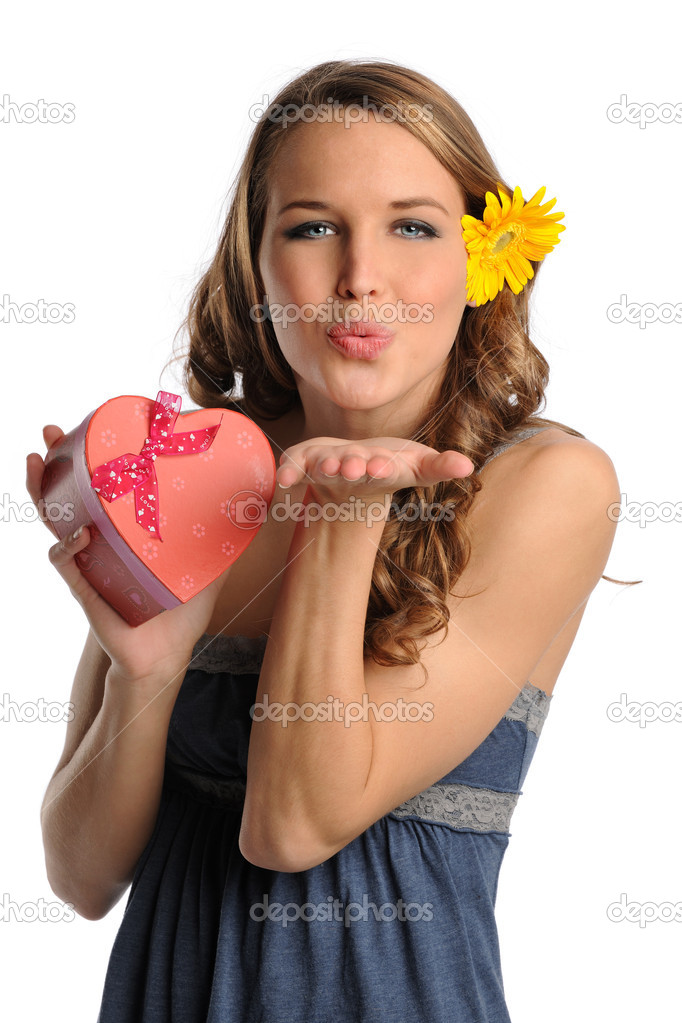 Young Woman Blowing Kiss