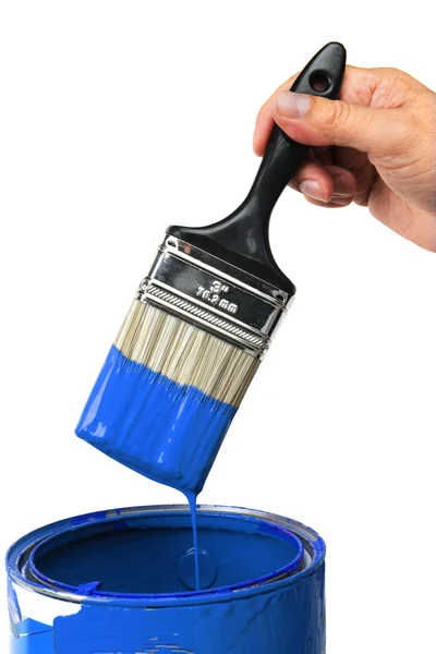 Hand with Blue paint — Stock Photo, Image