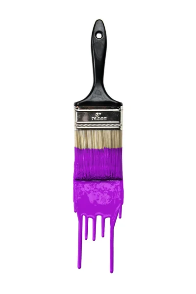 Paintbrush With Purple Paint — Zdjęcie stockowe