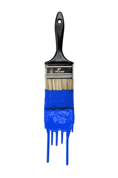 Paintbrush With Blue Paint — Stock Photo, Image